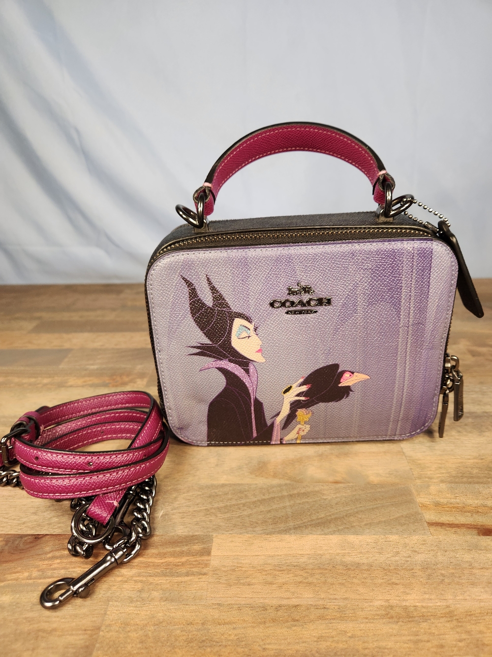 Coach X Disney Box Crossbody Bag With Maleficent Motif